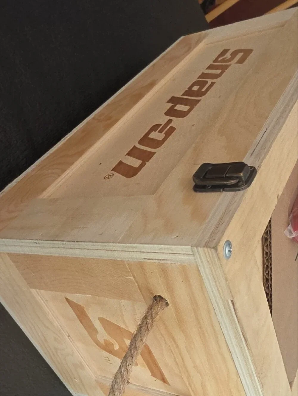 Snap Laser-Etched Wood Box in Light Brown